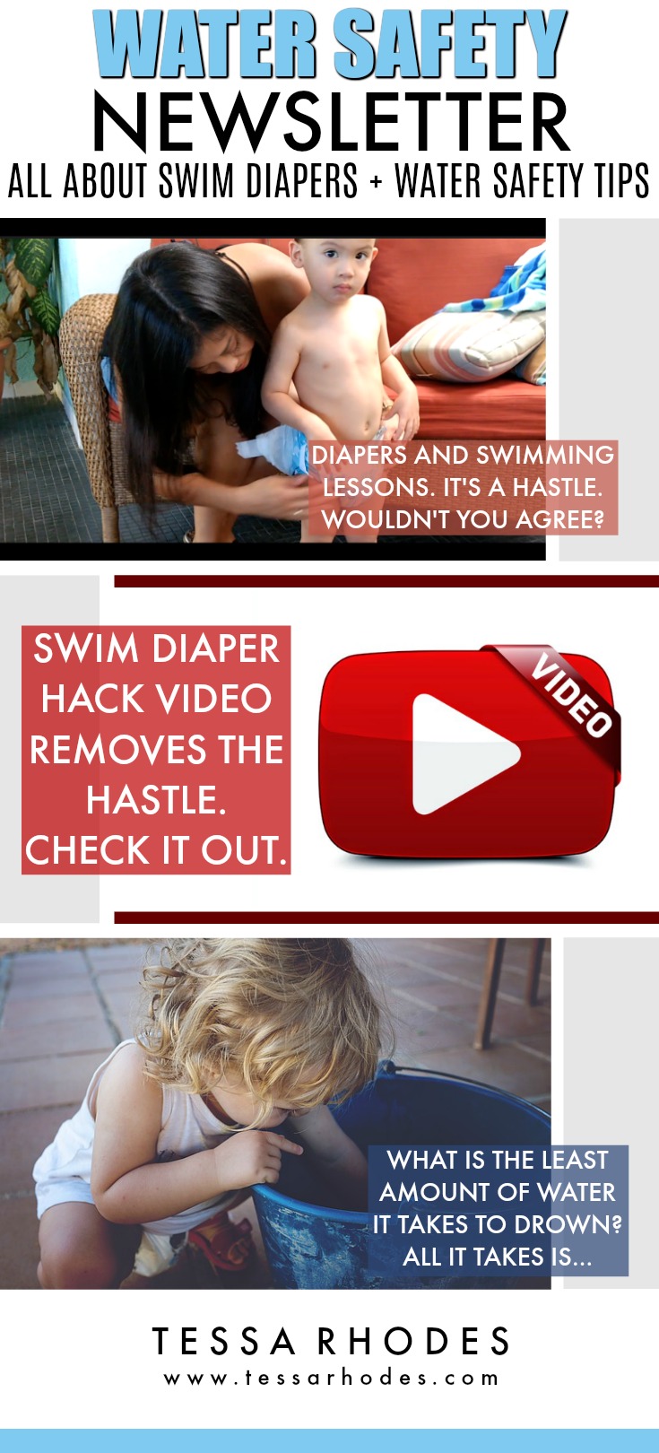 All about swim diapers. In case you thought that you wanted to know a whole lot about swim diapers, then you've come to the right place. Click through to read the full post. It includes a swim diaper hack video. You'll want to check this out. It's a great time saver. Other points covered. Best swim diaper practices, disposable swim diapers vs. reusable swim diapers, why don't swim diapers hold urine and the answer to what is the least amount of water it takes to drown? Plus water safety tips.