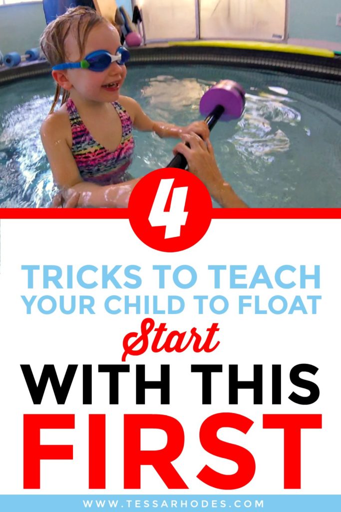 Assisted floating. Teach your child how to float.