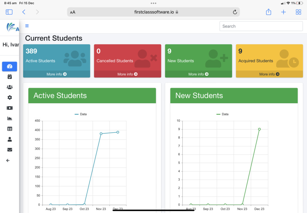 best class management software First Class Software